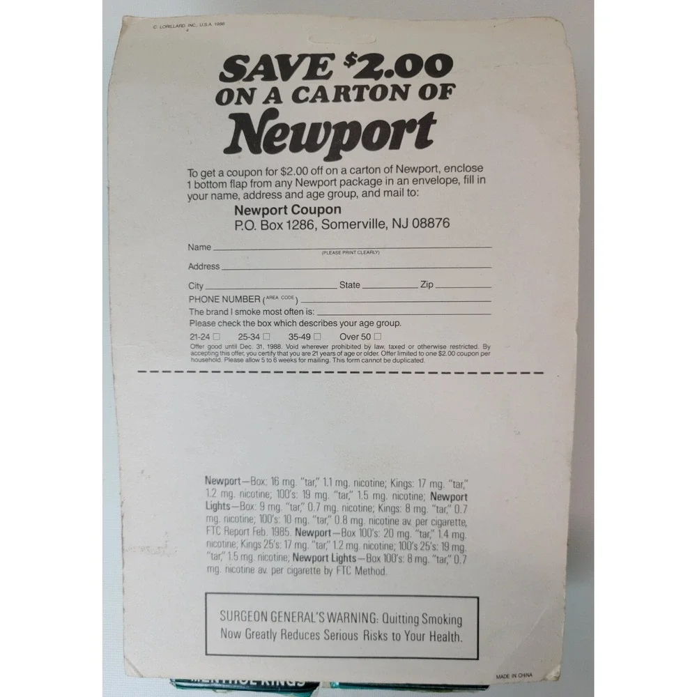 Vintage NIP Newport Cigarettes Camera Free Giveaway Advertising‎ 1988